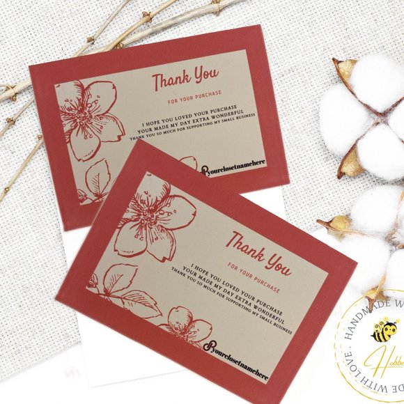 Thank You Note for your Support Card | Package Insert | Small Business Promotion - Picture 2 of 8